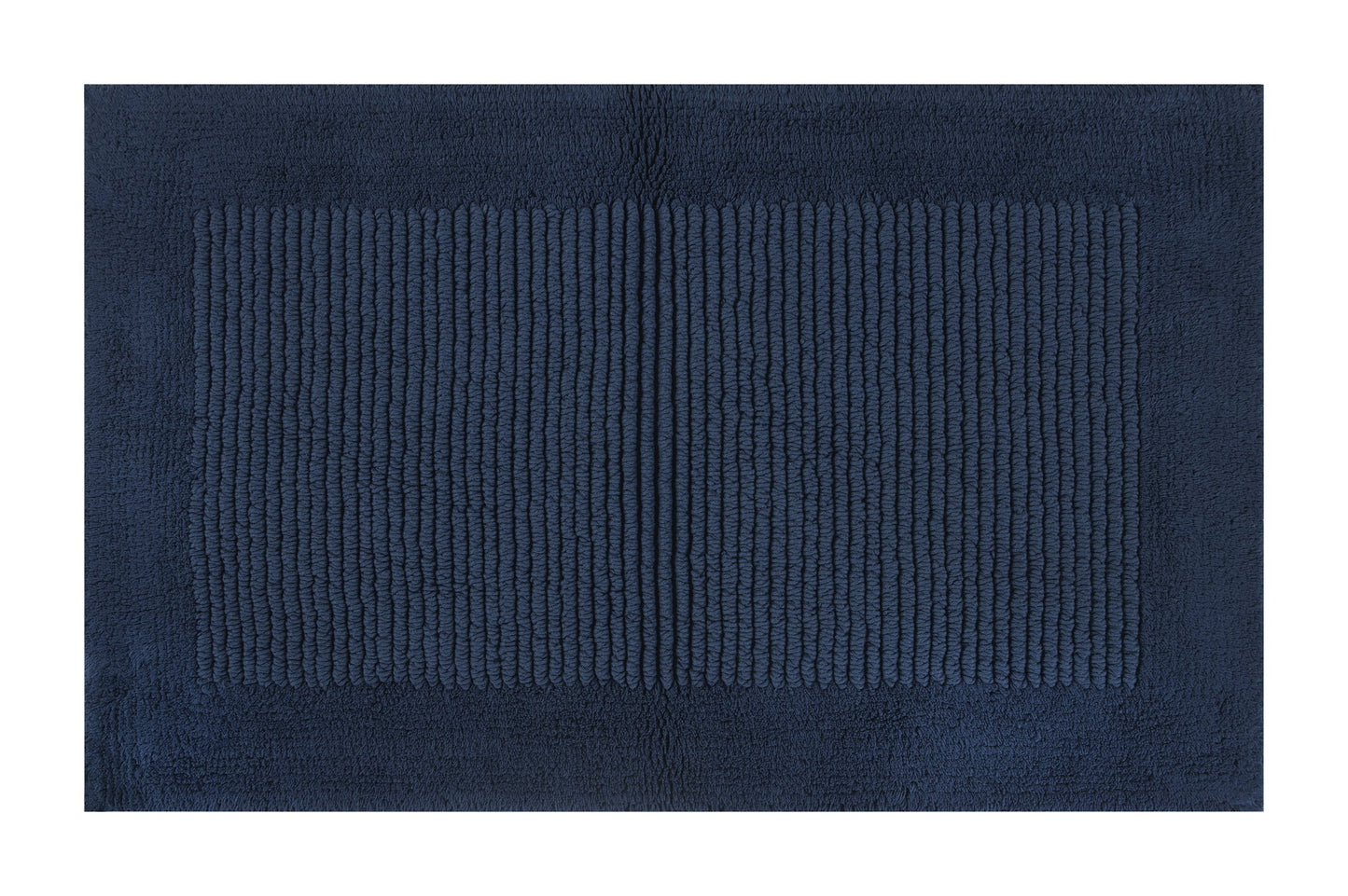 Hotel Style Blue 2-Piece Egyptian Cotton Reversible 17" x 24" Bath Rug Set