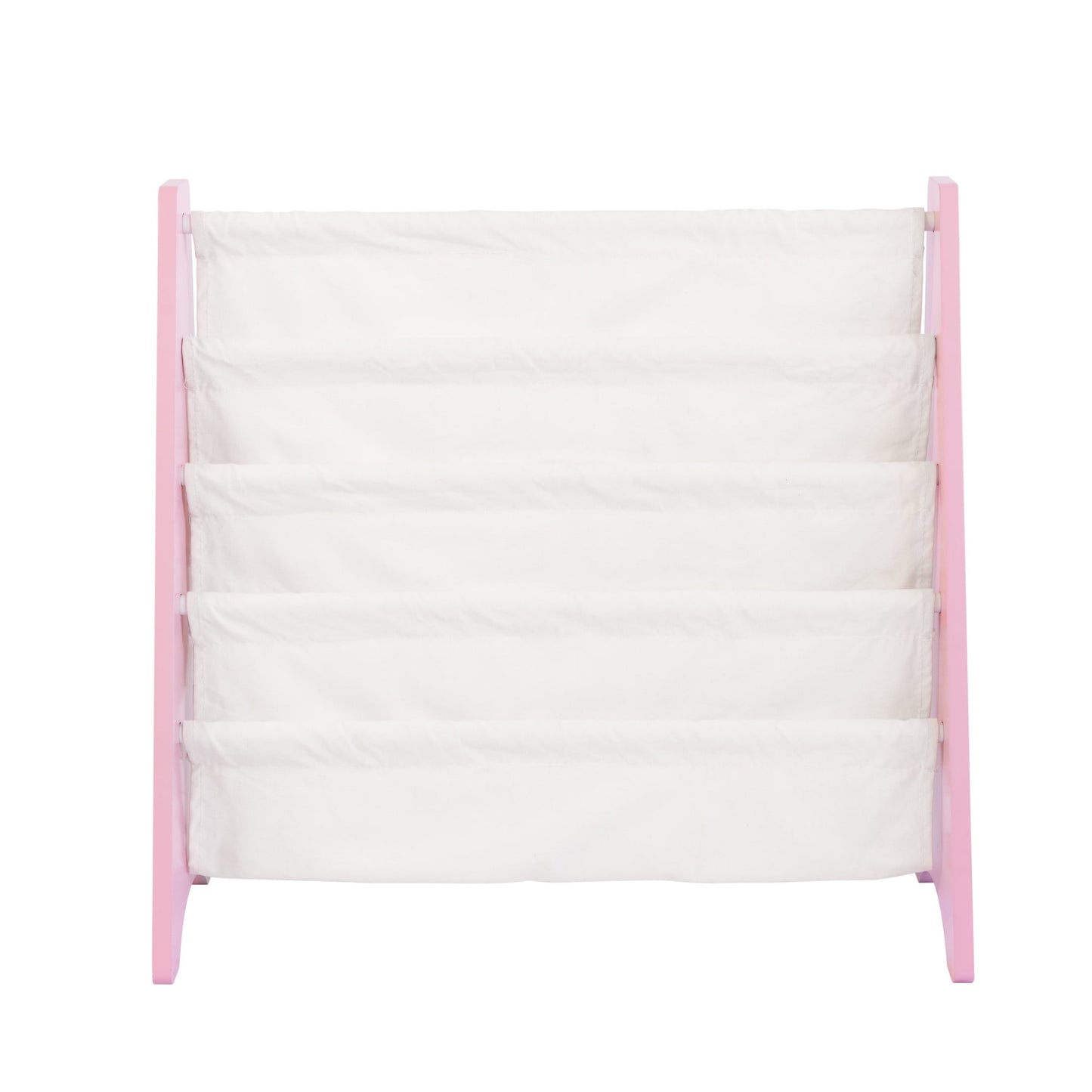 Humble Crew Kids and Toddler Bookcase 4 Tier Book Storage, Pink/White