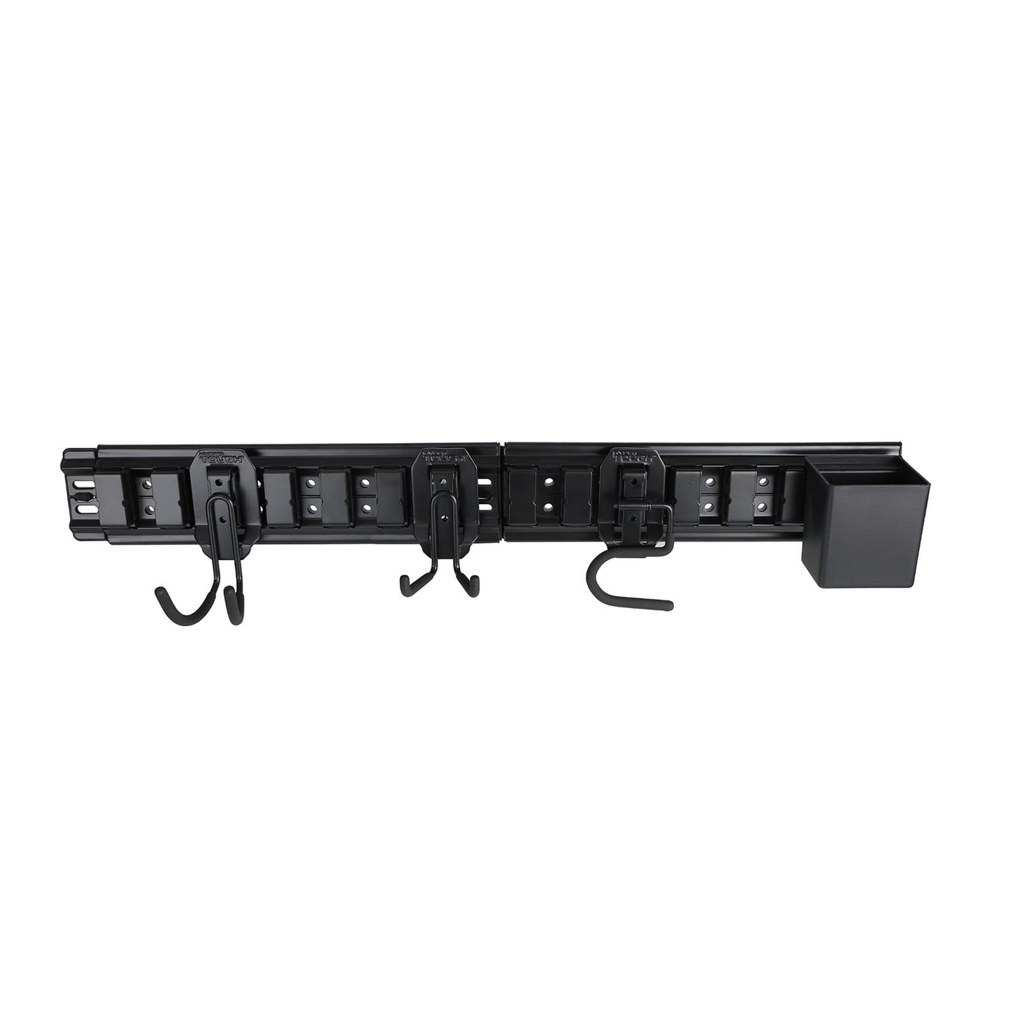 Hyper Tough Hyper Stack 32-Inch Wall Storage System, 6-Piece Set with Hooks and Bin, Black