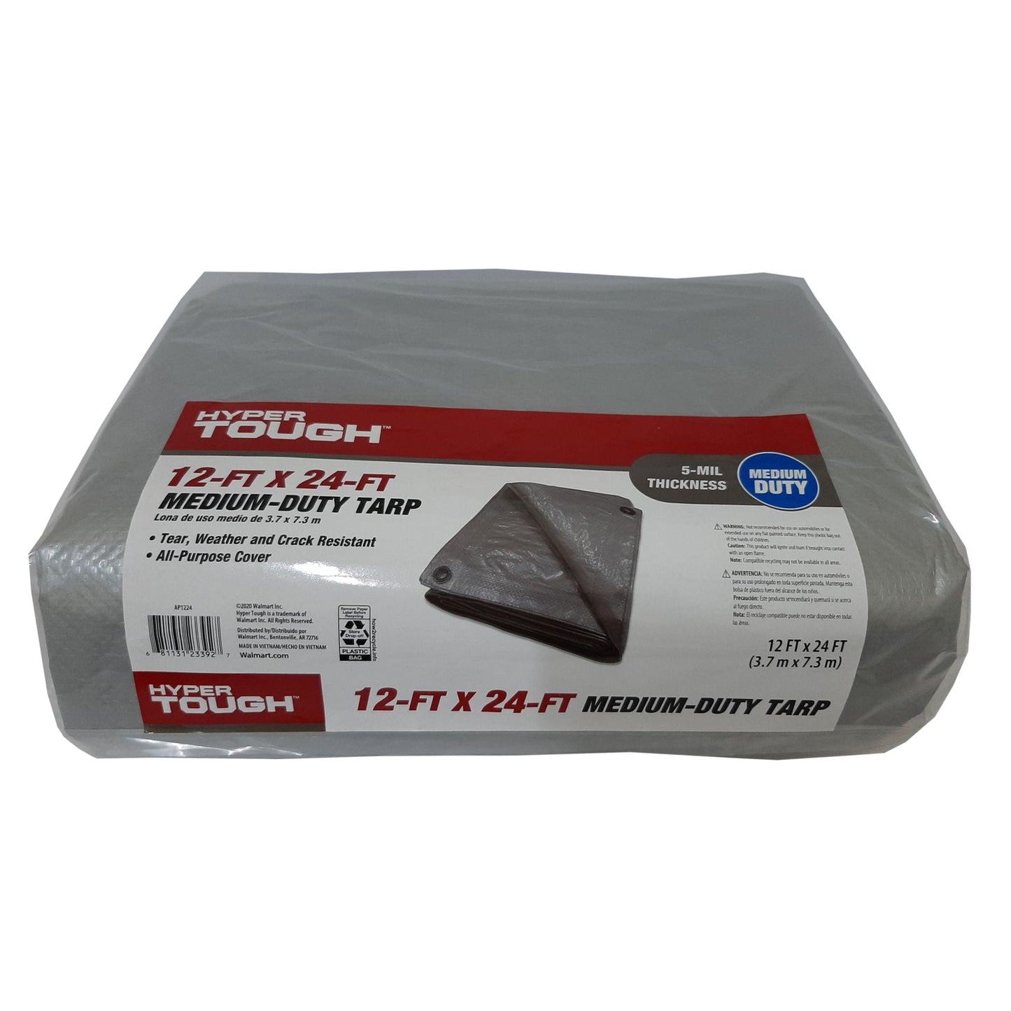 Hyper Tough 12' x 24' Medium Duty Tarp, Gray