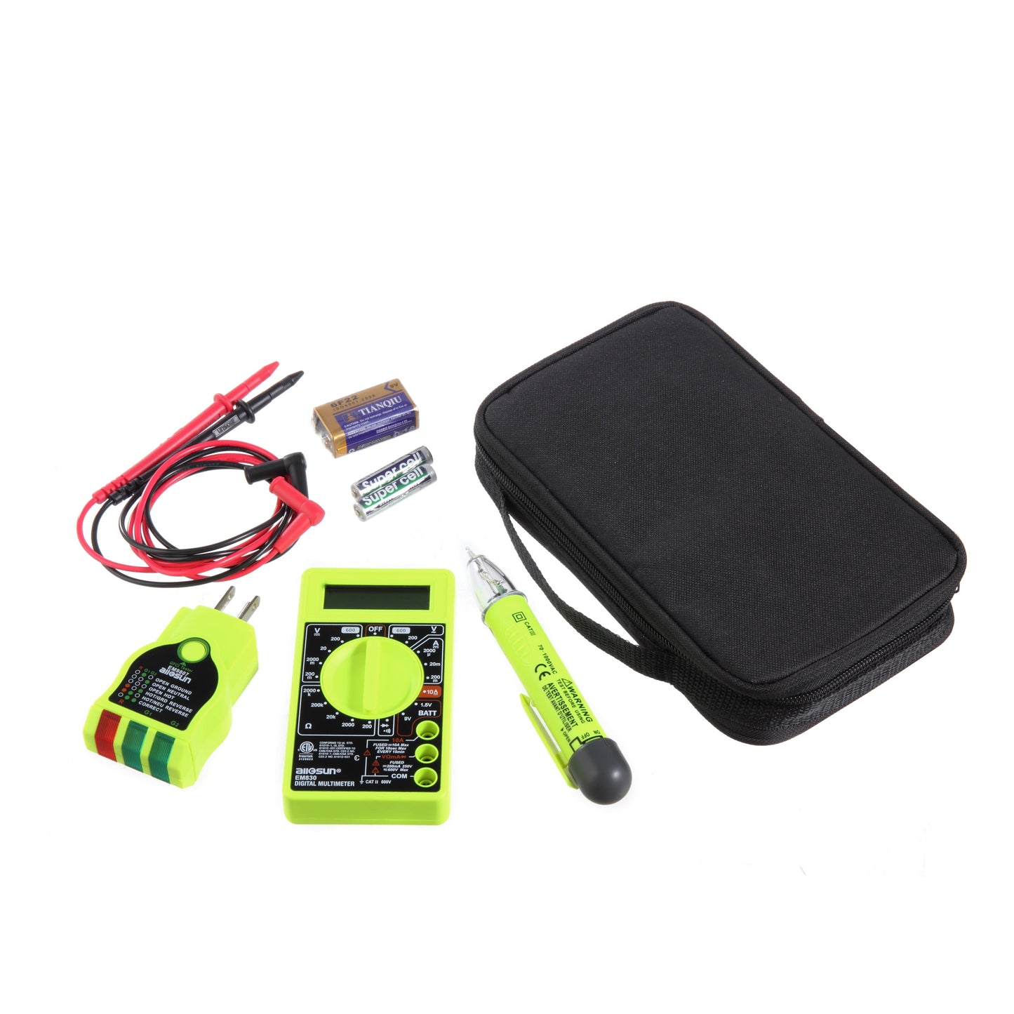 Hyper Tough Kit de Probador Eléctrico de 3 Piezas con Estuche de Almacenamiento TD35070