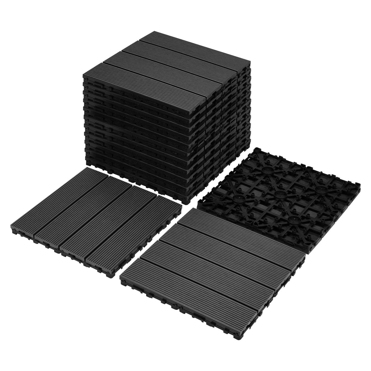 Interlocking WPC Deck Tiles – Waterproof Indoor & Outdoor Flooring for Patio, Balcony, Porch, Backyard & Bedroom