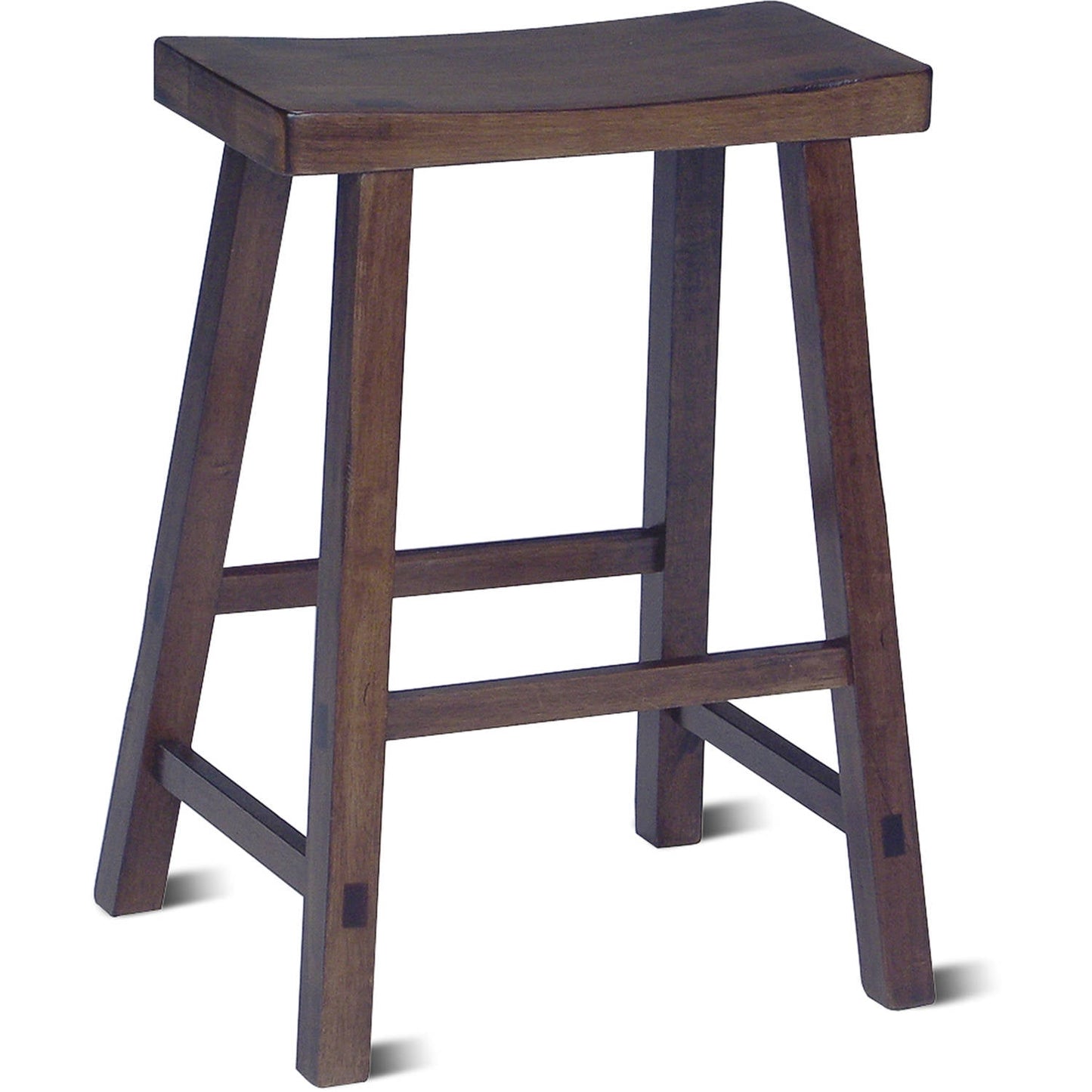 International Concepts Saddleback 24" Wood Counter Height Stool in Walnut