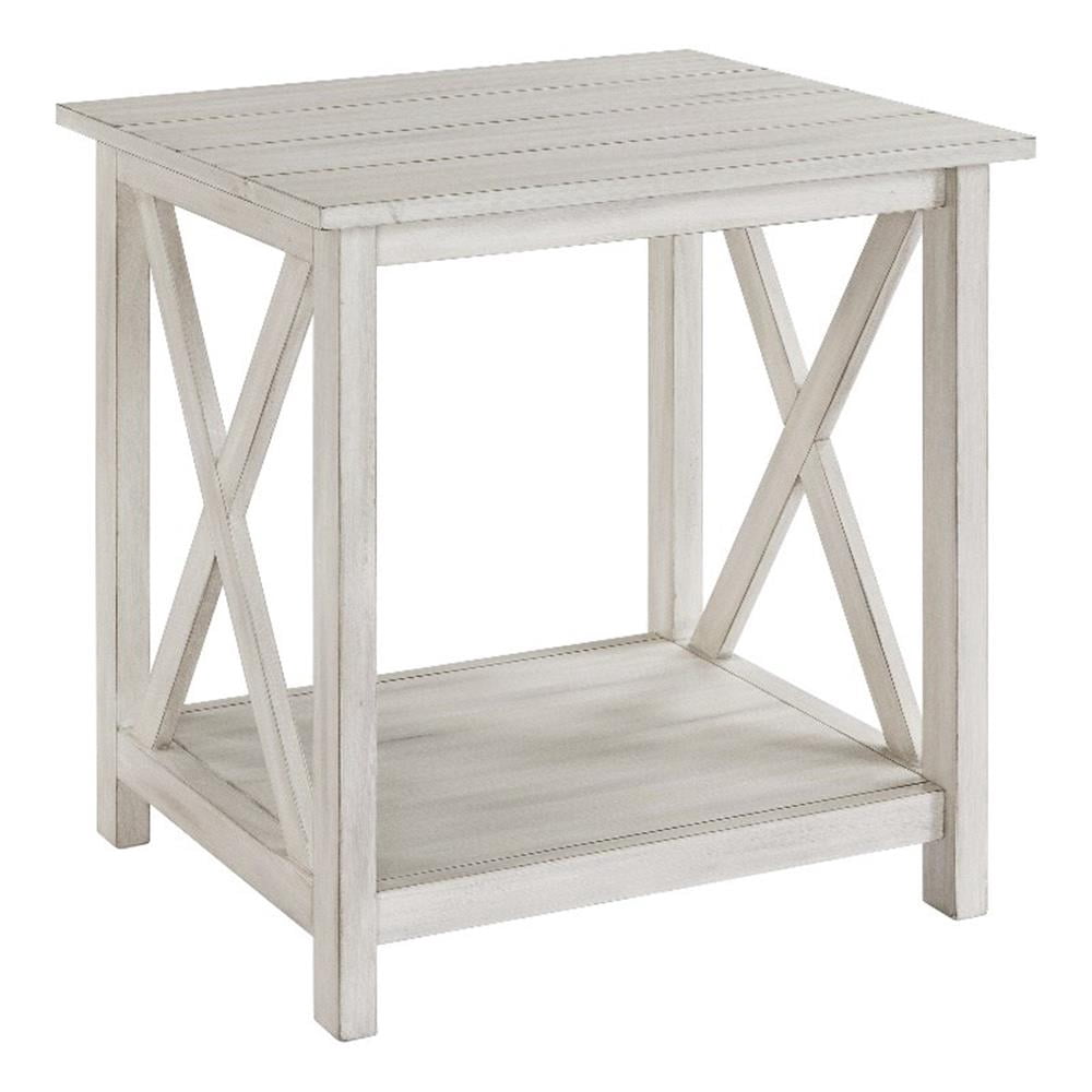 Boraam Jamestown Wood End Table in Antique White Finish