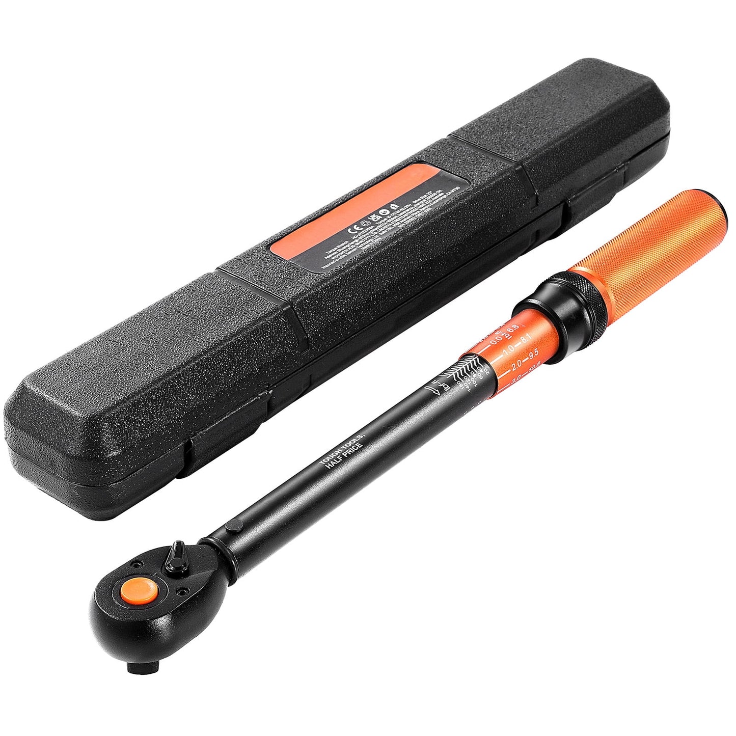 KFFKFF 1/2 Inch Drive Click Torque Wrench, 10-170 lbf-ft/13.6-230.5 N.m, Dual-Direction Tool with Dual Range Scales, 72-Tooth Design, ±3% Accuracy,Includes Carrying Case,Ideal for Vehicle Maintenance