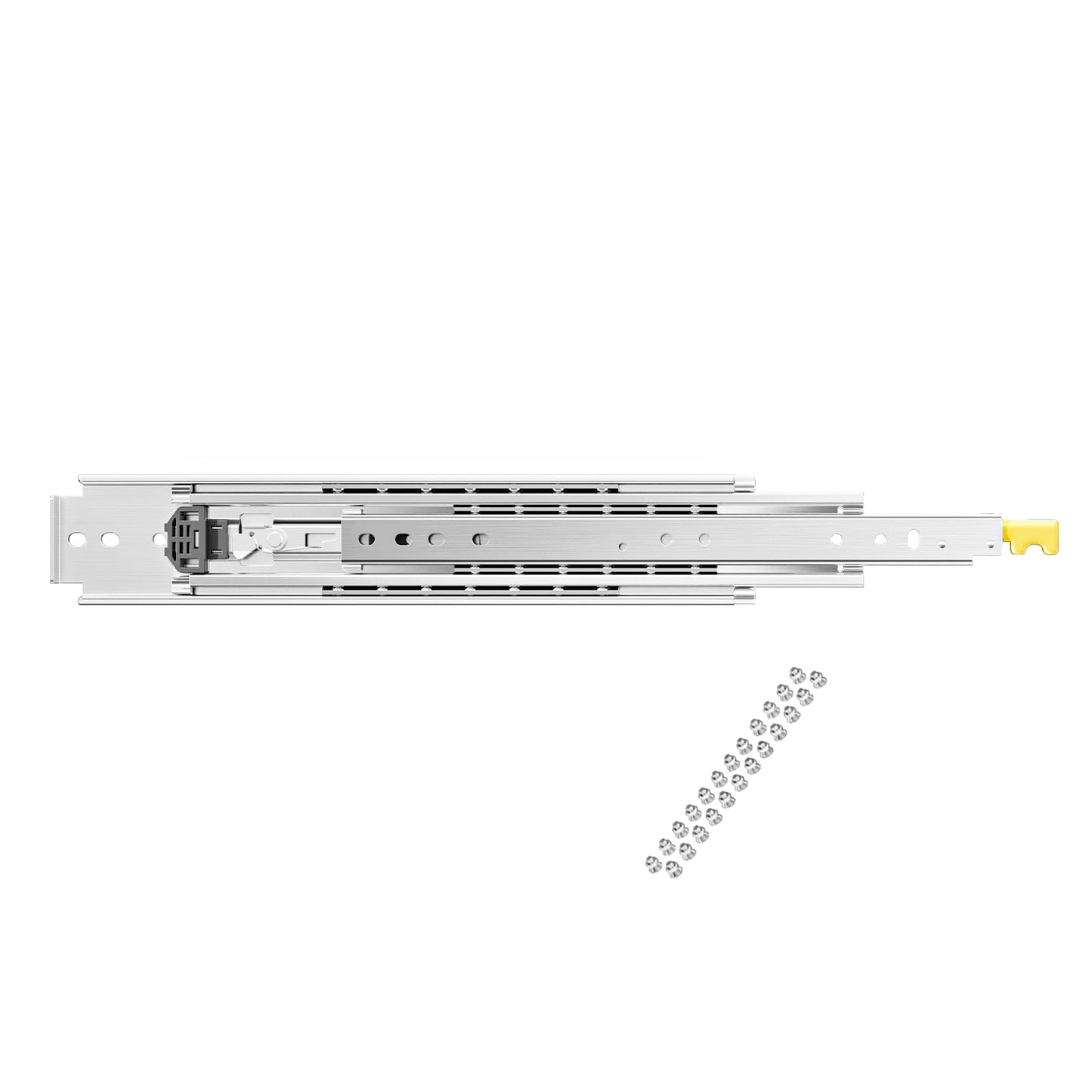 KFFKFF 1 Pair Full Extension Drawer Slides, Various Sizes Available, 500 lbs Load Capacity, Locking Ball Bearing Side Mount Drawer Slide Rails