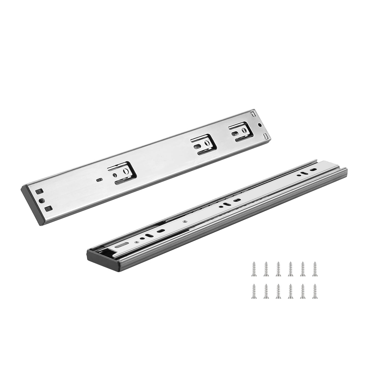 KFFKFF Side-Mount Drawer Slides 4605S2.350-10, 14‑inch, Carbon Steel/Galvanized Steel, 10 Pairs