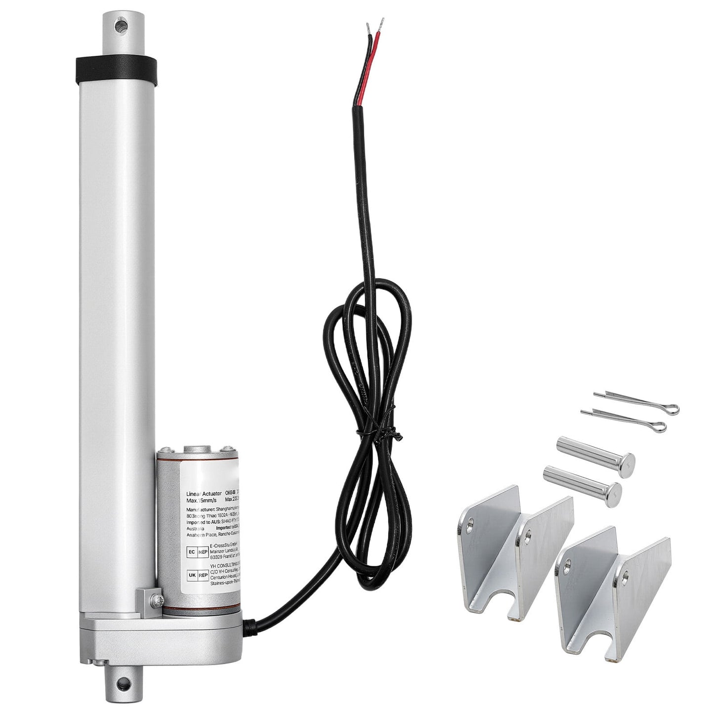 KFFKFF 12V Linear Actuator, 4-Inch High-Speed 0.6"/s Motion Actuator, 225lbs/1000N Capacity with IP54 Rating & Mounting Bracket for Adjustable Desks, Recliners, and Window/Door Automation