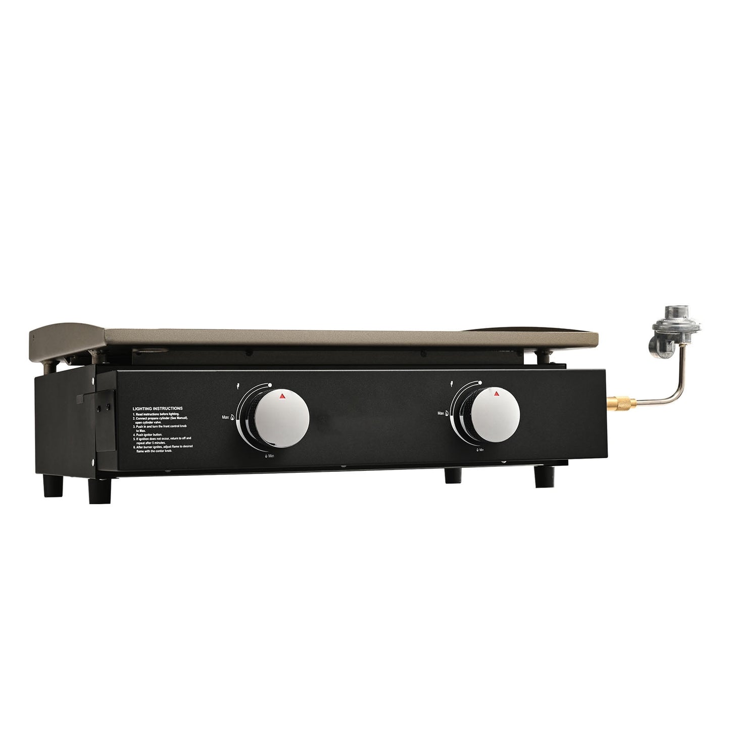 KFFKFF 22-Inch Portable Gas Griddle, 2-Burner Tabletop Grill with Oil Drain and Collection Tray, 22000 BTU Propane Flat Top for Outdoor Cooking, Camping, and Tailgating