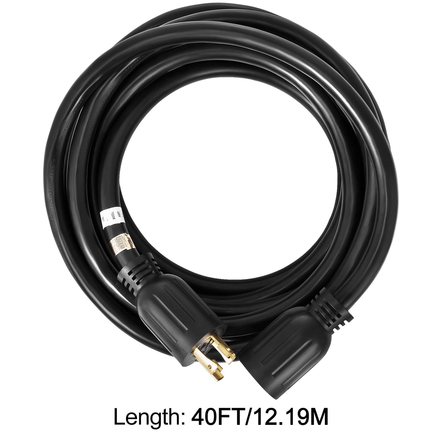 KFFKFF 30A 40ft Generator Extension Cord, 10 AWG Power Cord with Twist-lock Connector, L14 -30P/R Plug, 125/250V