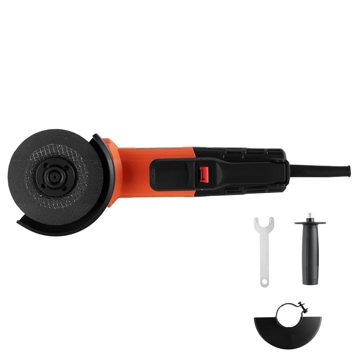 KFFKFF 4-1/2" Electric Angle Grinder, 8Amp 12000RPM High-Speed Corded Tool with 230° Adjustable Dust Shield for Grinding, Cutting, and Rust Removal (Disc Not Included)