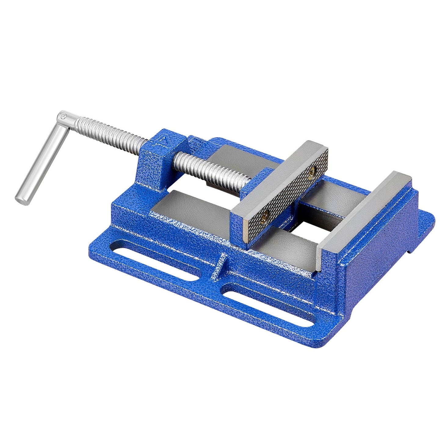 KFFKFF 6-Inch Drill Press Vise, Portable Bench Clamp with Slotted Base, Sturdy Cast Iron Build, Ideal for Woodworking, Metalworking, Drilling, and Cutting Applications