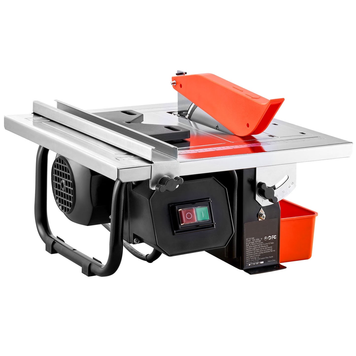 KFFKFF 7-inch Wet Tile Saw with Steel Blade, 3500 RPM Motor, Water Reservoir, Adjustable Miter Angle (0-45°) for Cutting Tiles and Stones, Ideal for DIY Projects