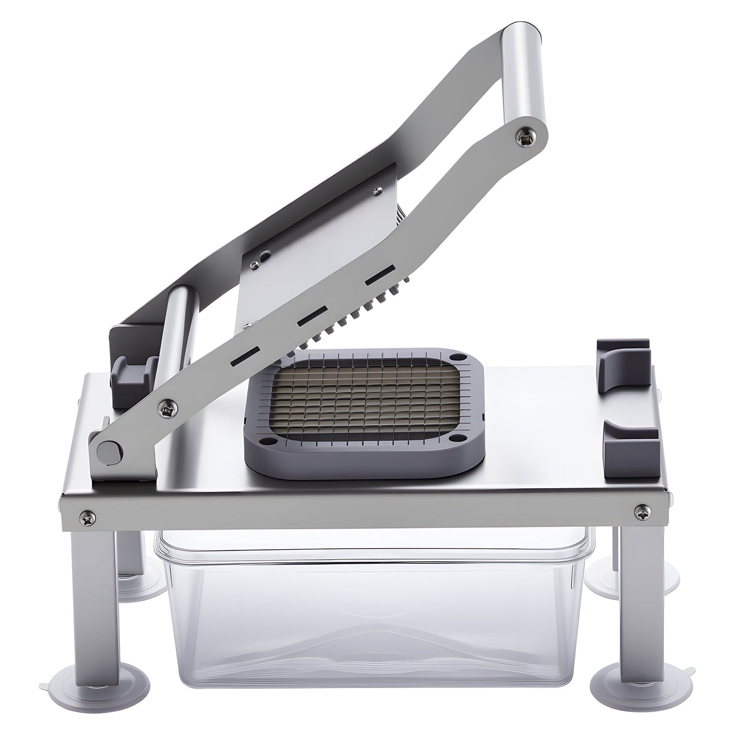 KFFKFF All-in-One Vegetable Chopper and Mandoline Slicer with 8 Stainless Steel Blades, Food Cutter for Slicing, Dicing, and Grating, Includes Container for Kitchen Use