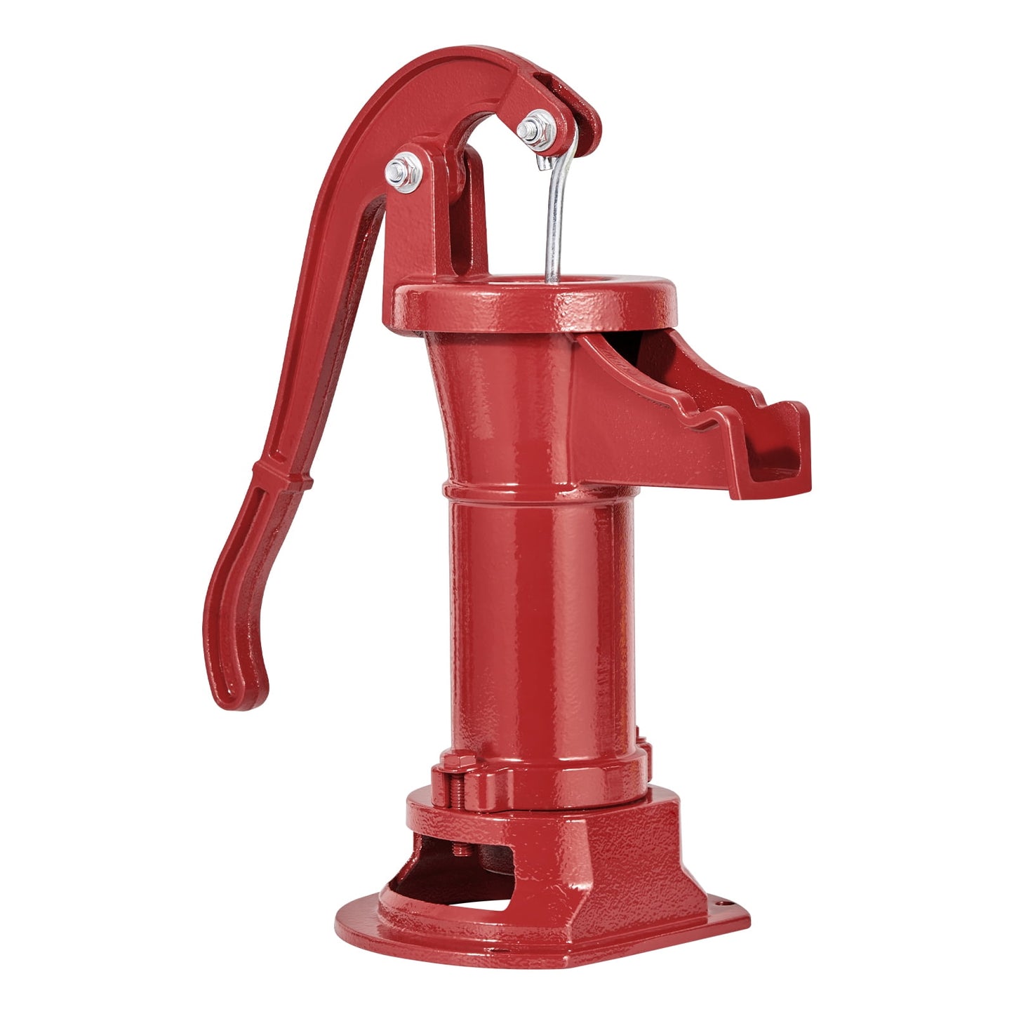 KFFKFF Cast Iron Hand Well Pump, 25 ft Max Lift, Antique Pitcher Pump, 1-1/4 in NPT Connection, Manual Water Pump for Gardens, Ponds, Backyards, and Farms, Red