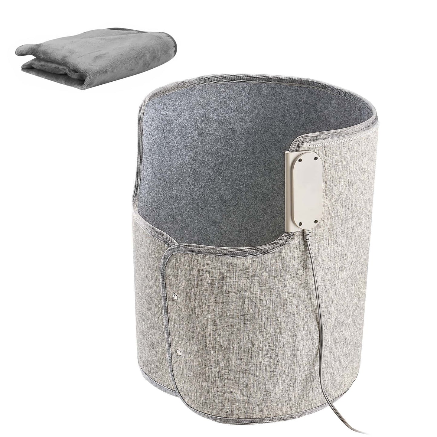 KFFKFF Under Desk Space Heater with Rollable Foot Warmer, Portable for Home and Office Use, Features Timer, Quiet Operation, Touch and Remote Control, Electric Round Surround Warming Pad