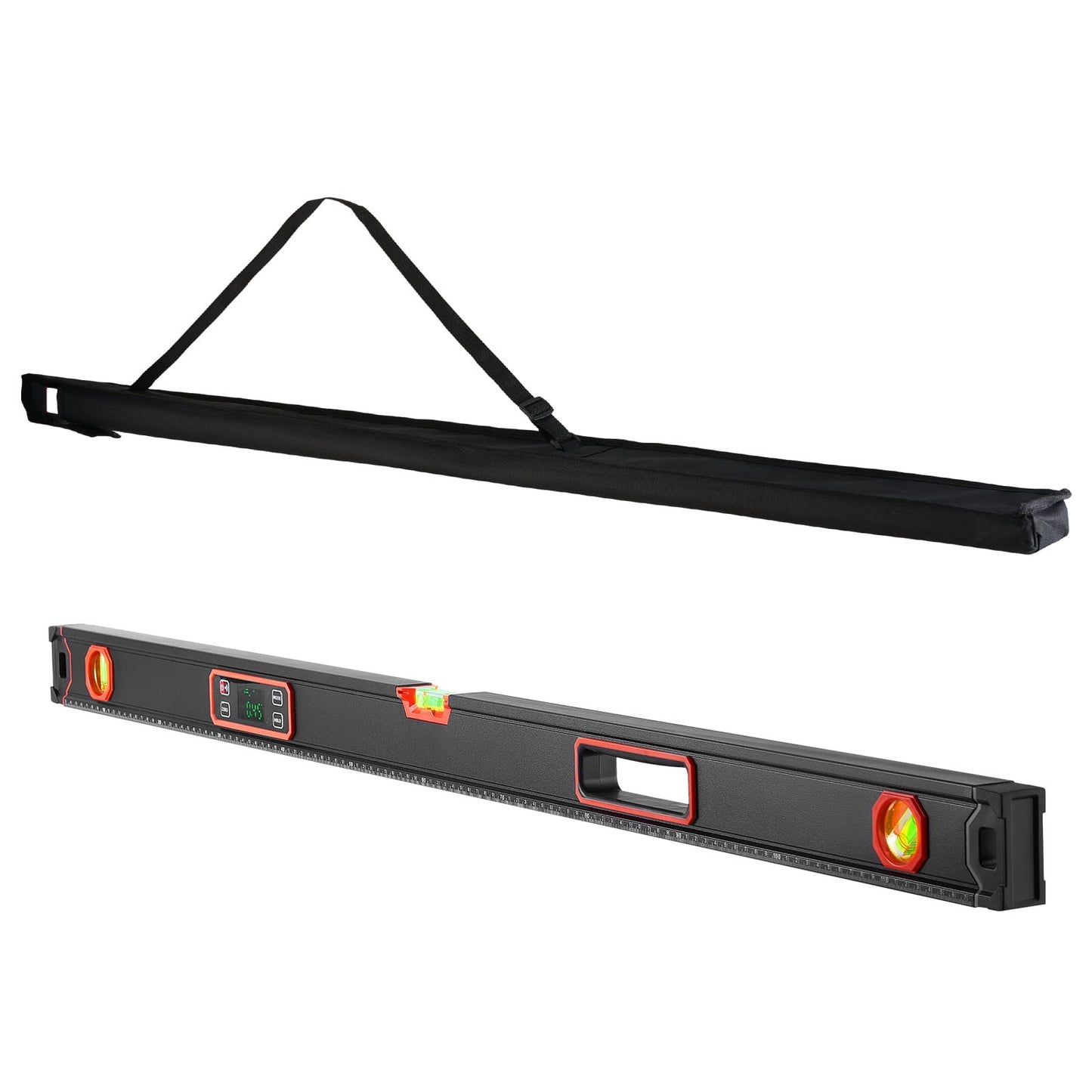 KFFKFF Digital Level, 48-Inch Magnetic Electronic Tool with LED Backlit Display, 360° Measurement Capability, Bubble Vials at 0°/45°/90°, IP54 Rated for Construction, Carpentry, and Home Improvement
