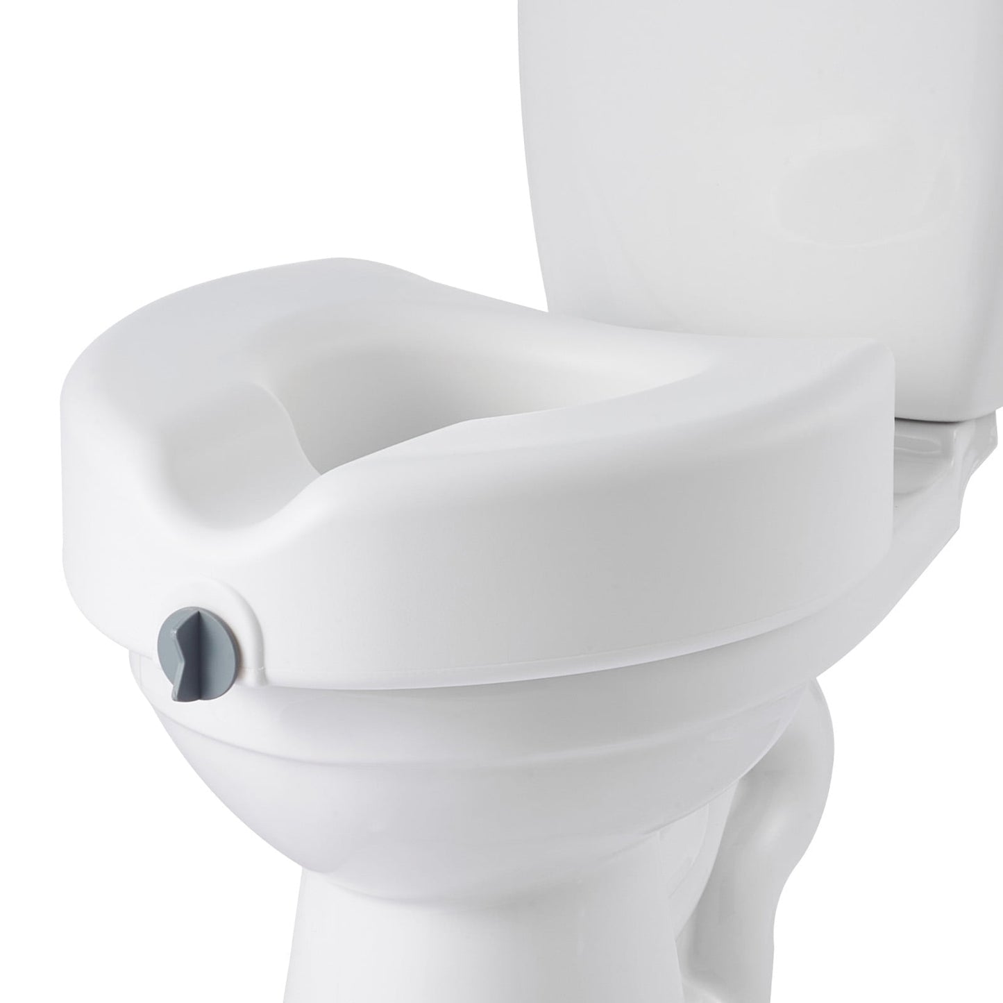 KFFKFF Elevated Toilet Seat with 350 lbs Capacity, 5-Inch Height Increase, Enlarged Opening for Seniors, Adults, and Individuals with Disabilities, Compatible with Both Elongated and Round Bowls