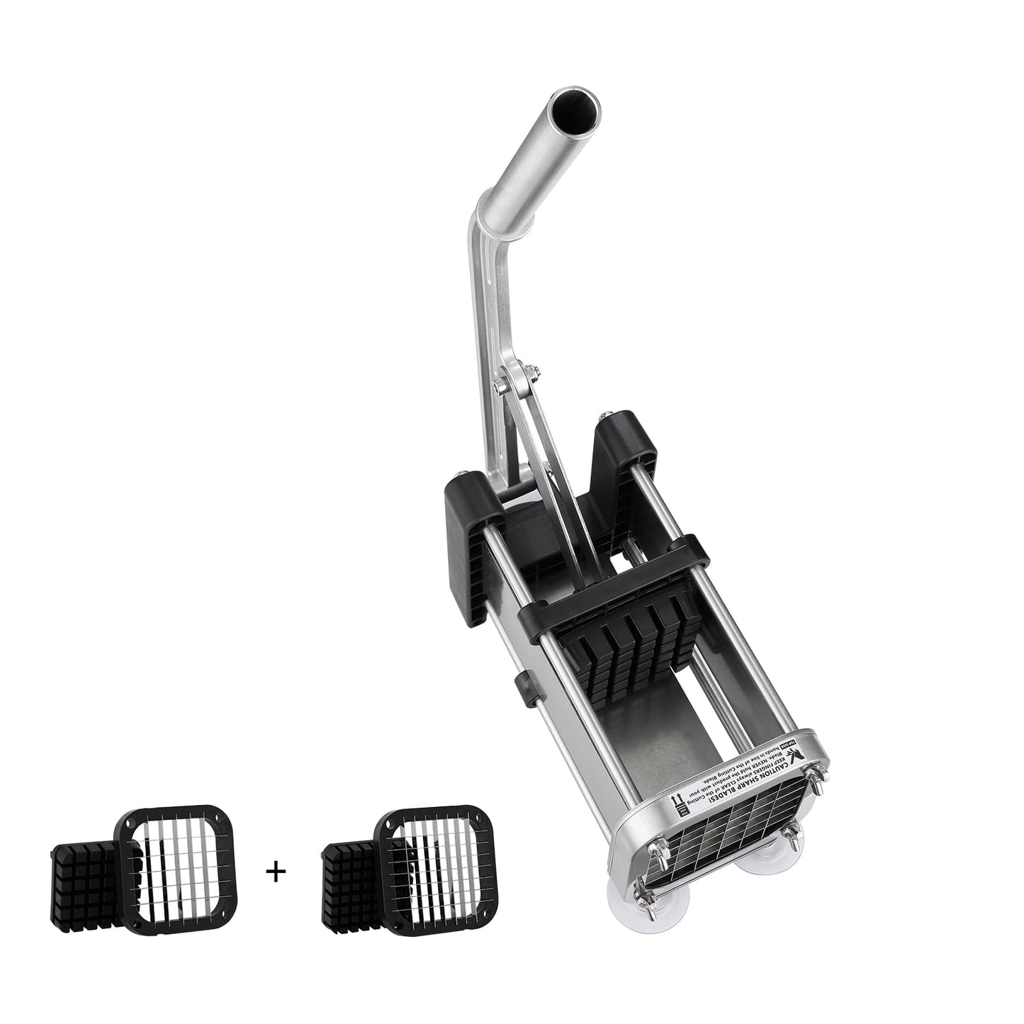 KFFKFF Manual French Fry Cutter with Stainless Steel Blades, Includes 1/2-Inch and 3/8-Inch Options, Equipped with Suction Cups, Ideal for Slicing Potatoes, Cucumber, Carrots, and Other Vegetables