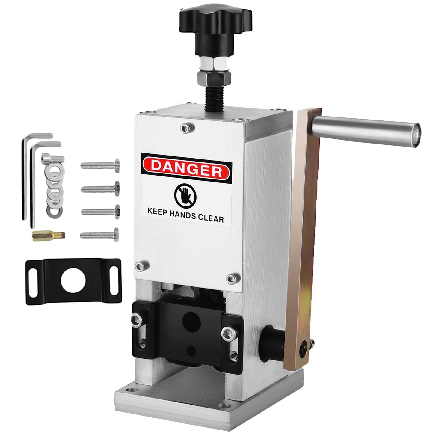 KFFKFF Manual Wire Stripping Machine 0.06-0.98 inches, Portable Wire Stripper with Hand Crank, Aluminum Frame Tool for Recycling Scrap Copper