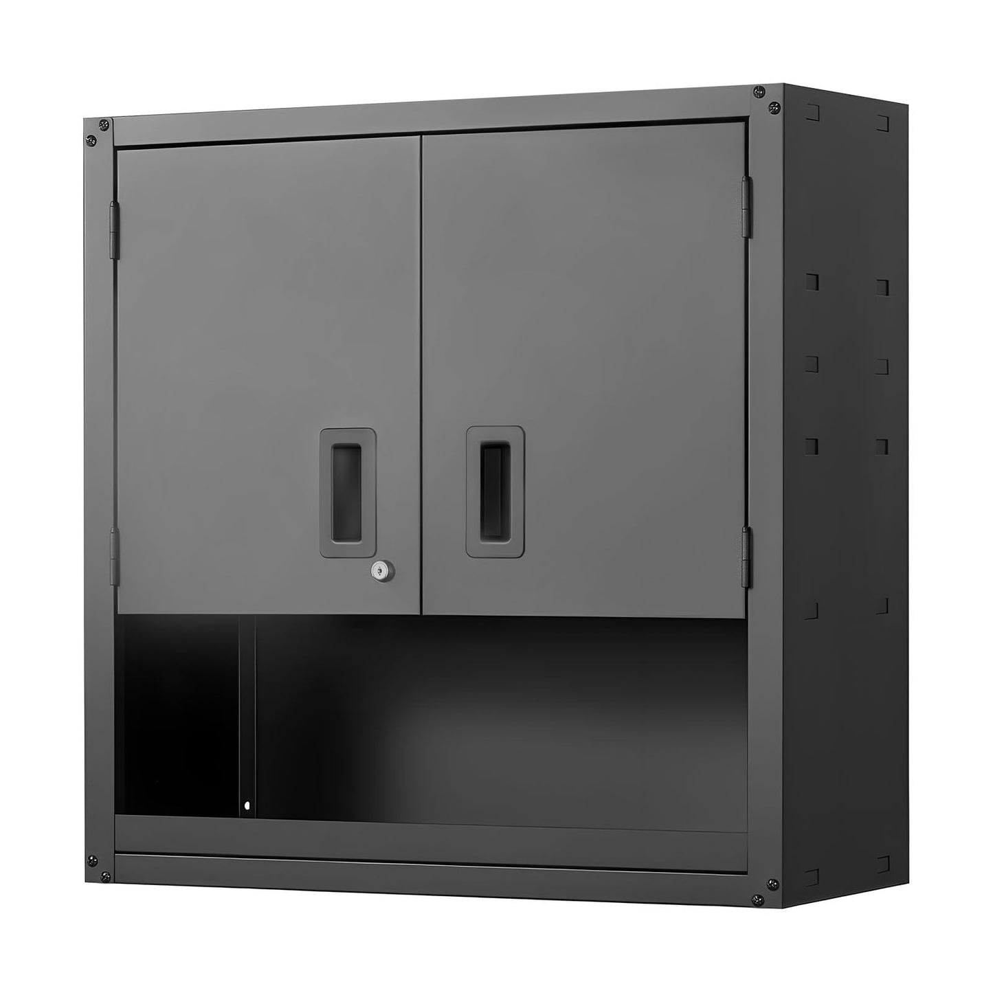 KFFKFF Metal Wall Cabinet, Steel Hanging Storage Cabinet, 120 lbs Shelf Capacity, 30" x 12.01" x 30", 1 Unit