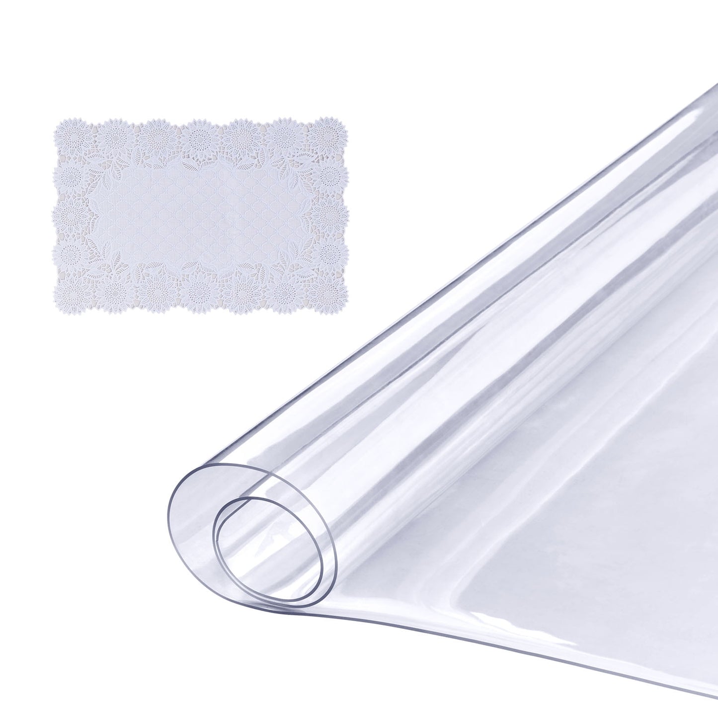 KFFKFF PVC Table Protector 36 x 72 Inch Clear Plastic Desk Protector 1.5 mm Thick Tablecloth, Waterproof Desktop Protector for Writing Desk