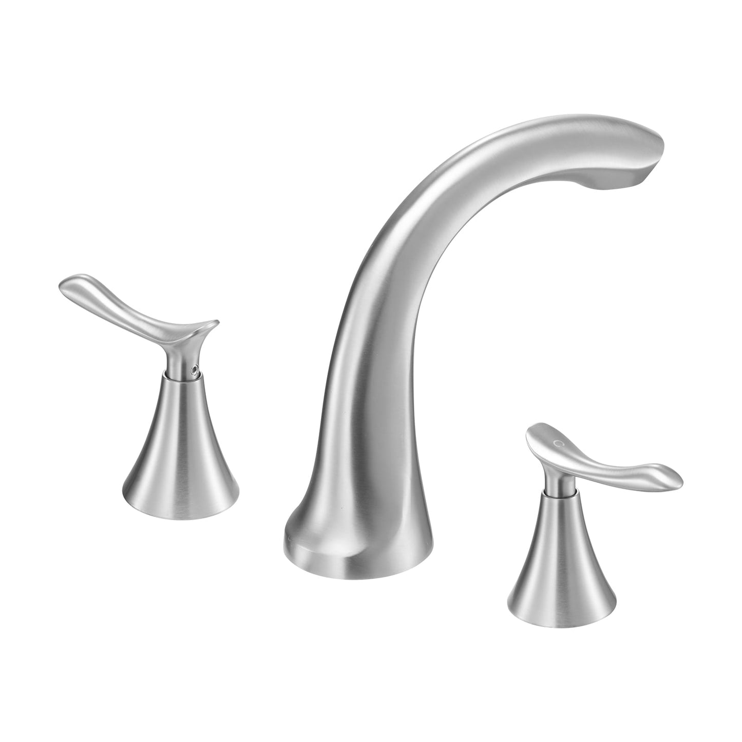 KFFKFF Roman Tub Faucet,Gooseneck Design with Dual Handles and 3-hole Deck-Mounted Configuration,9.25 x 6.69 x 2.17 inch
