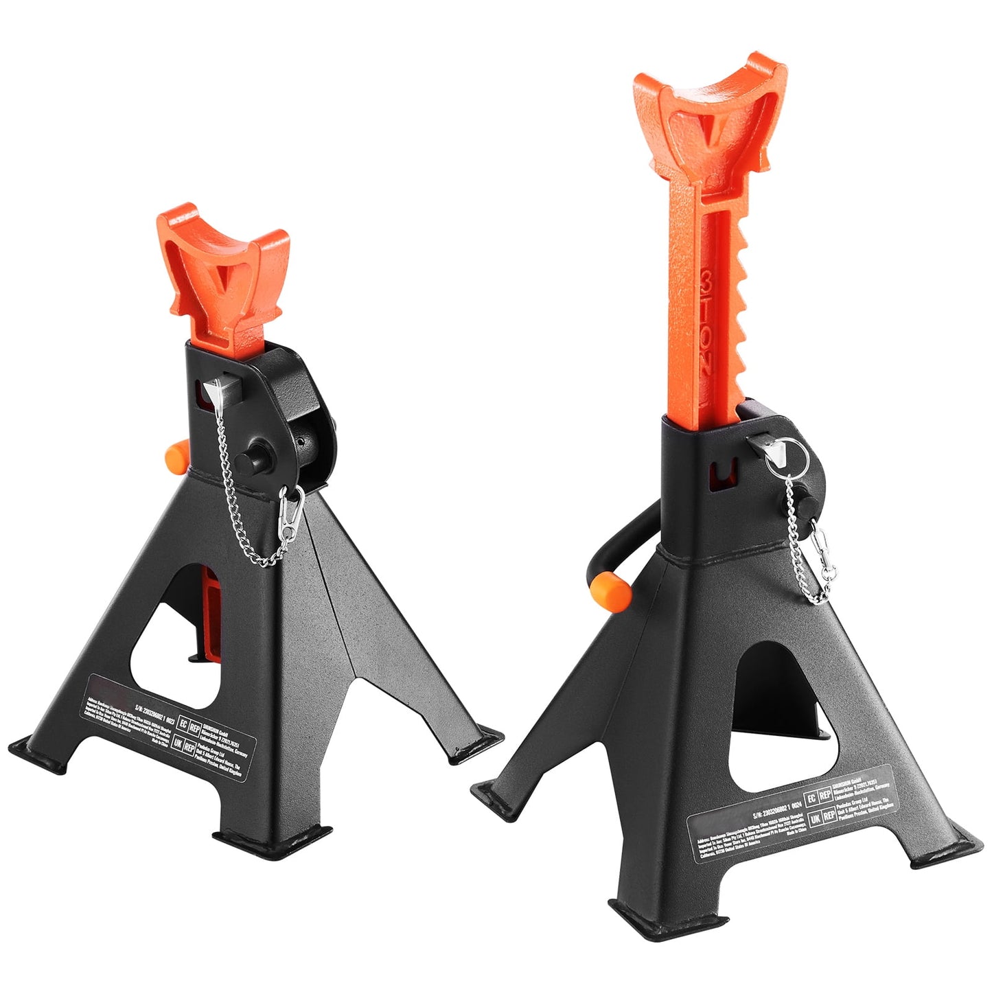 KFFKFF Support Props, 3 Ton (6,000 lbs) Load Bearing Car Support Props with Dual Locking, 10.8-16.3 inch Variable Elevation, suitable for elevating SUV, Pickup Truck, Automobile and UTV/ATV, Red