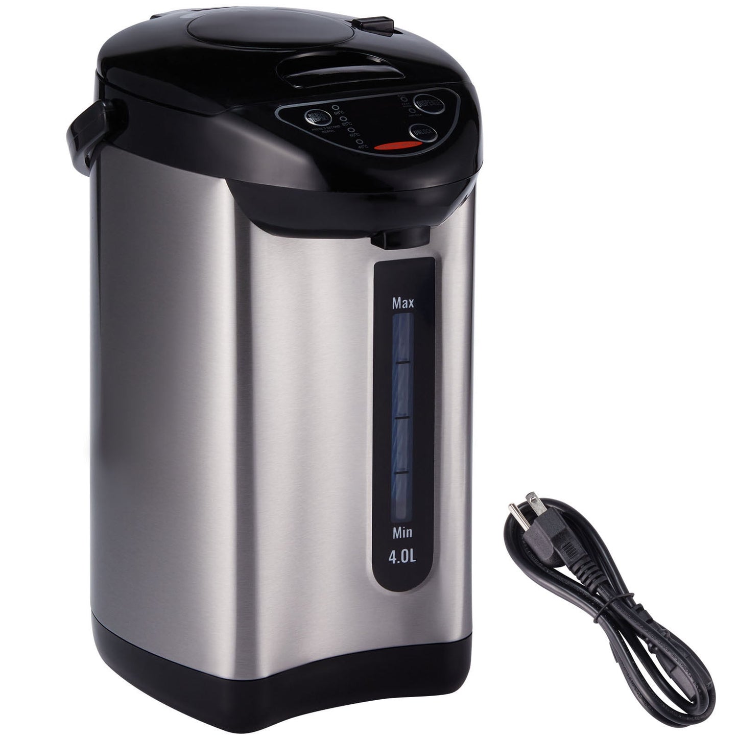 KFFKFF Water Heater Dispenser, 4 Heat Settings Countertop Water Boiler, Constructed from 304 Stainless Steel, Triple Method Dispensing for Tea, Coffee, and Infant Milk, 4L/135 oz