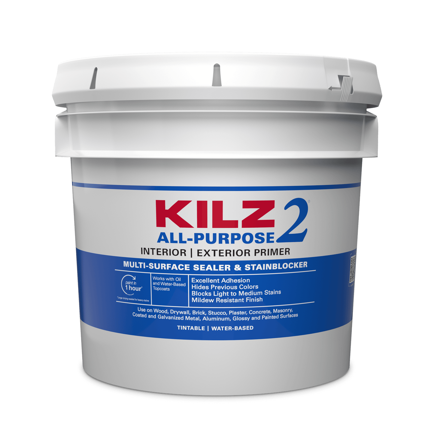 KILZ 2® All-Purpose Interior/Exterior Water-Based Stainblocking Primer, 3.5 Gallon