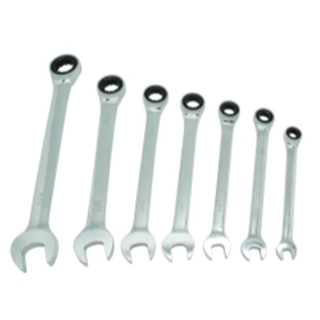 K Tool International Fractional Ratcheting Wrench Set - 7 Piece