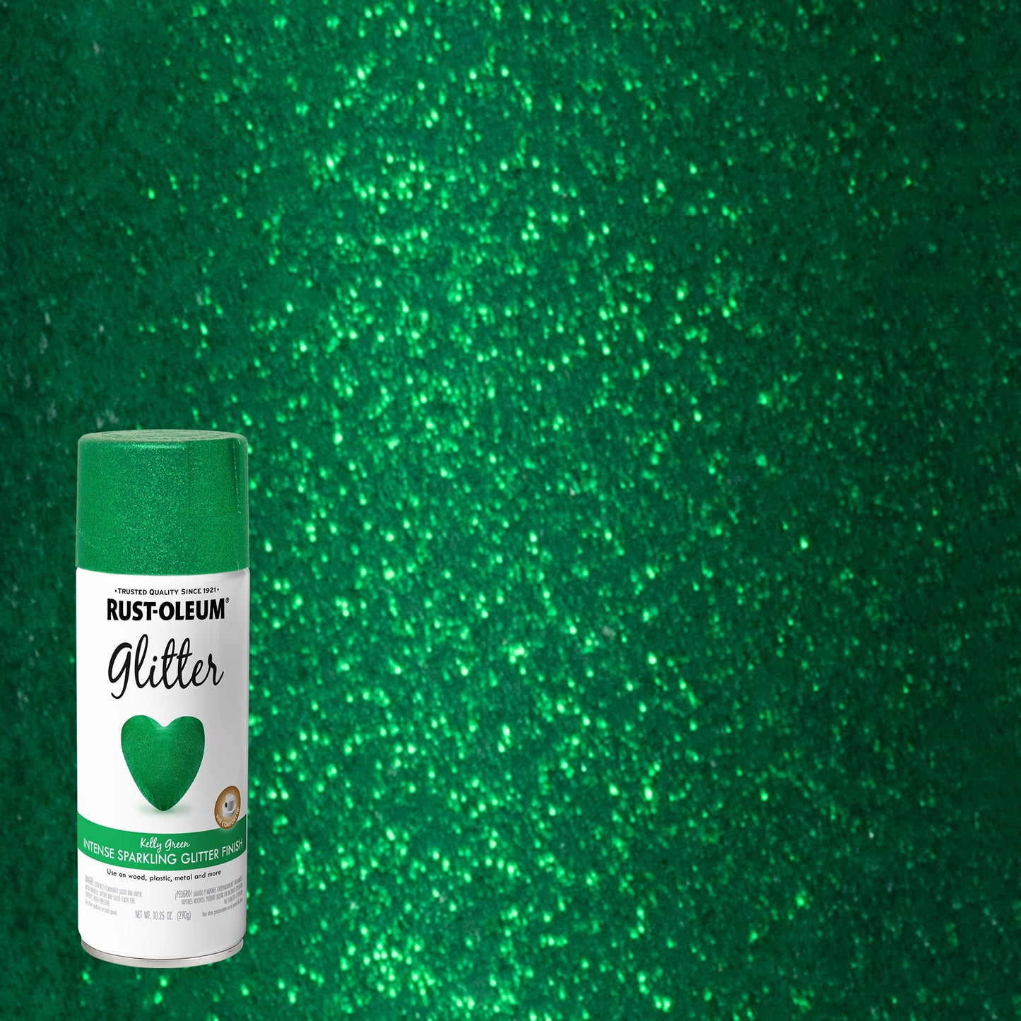 6 Pack, Kelly Green, Rust-Oleum Specialty Glitter Spray Paint- 10.25