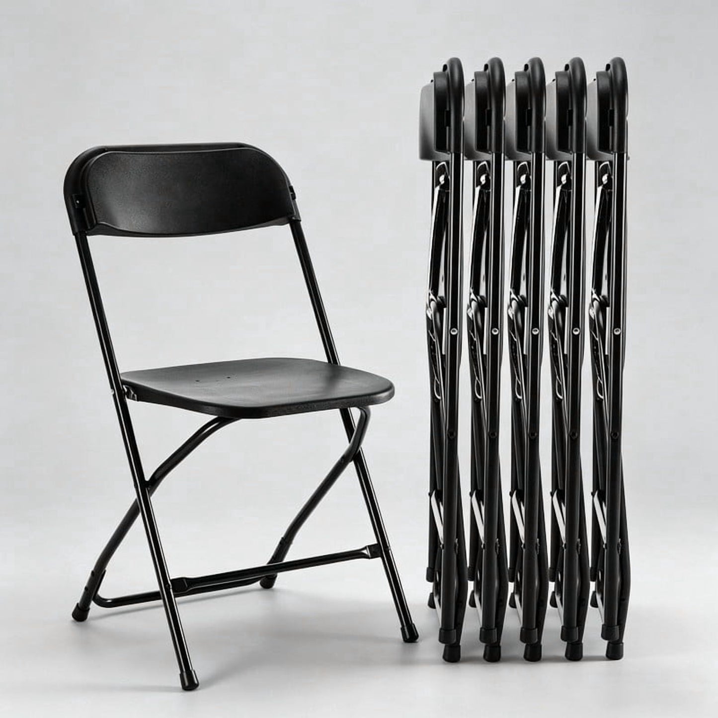 Kelno 6 Pack Plastic Folding Chair Lightweight Portable Chair, Black
