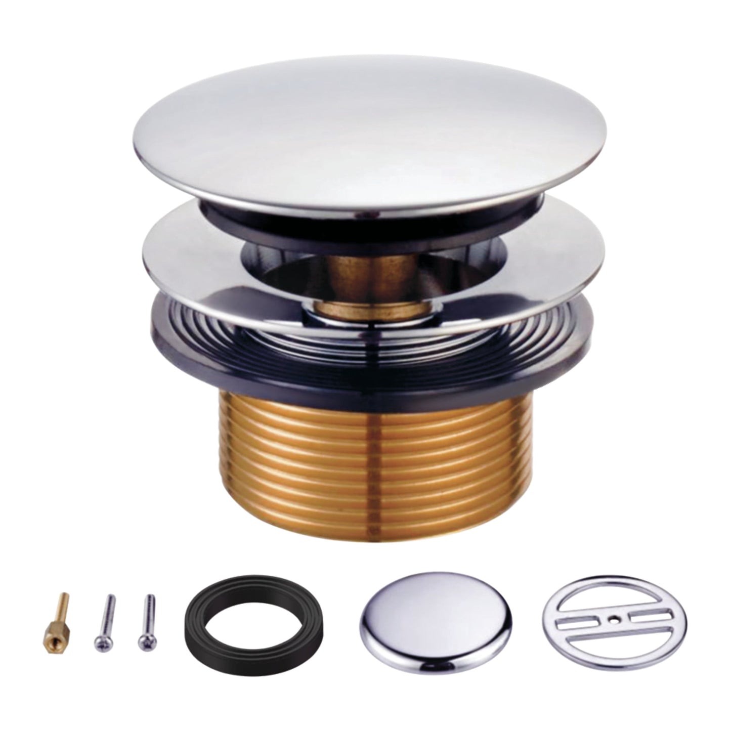 Kingston KBU2001 Eugene Toe Touch Tub Drain Conversion Kit in Polished Chrome