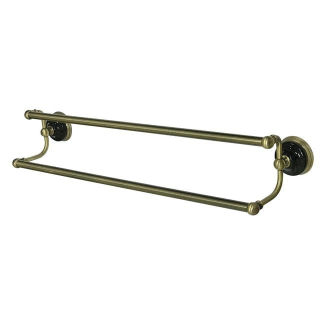 Kingston Brass BA9113AB 24 in. Water Onyx Dual Towel Bar, Antique Brass