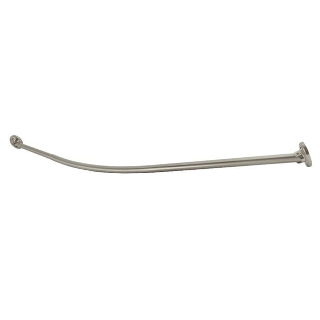 Kingston Brass CC7218 72 in. Edenscape Stainless Steel Single Curved Shower Curtain Rod, Brushed Nickel