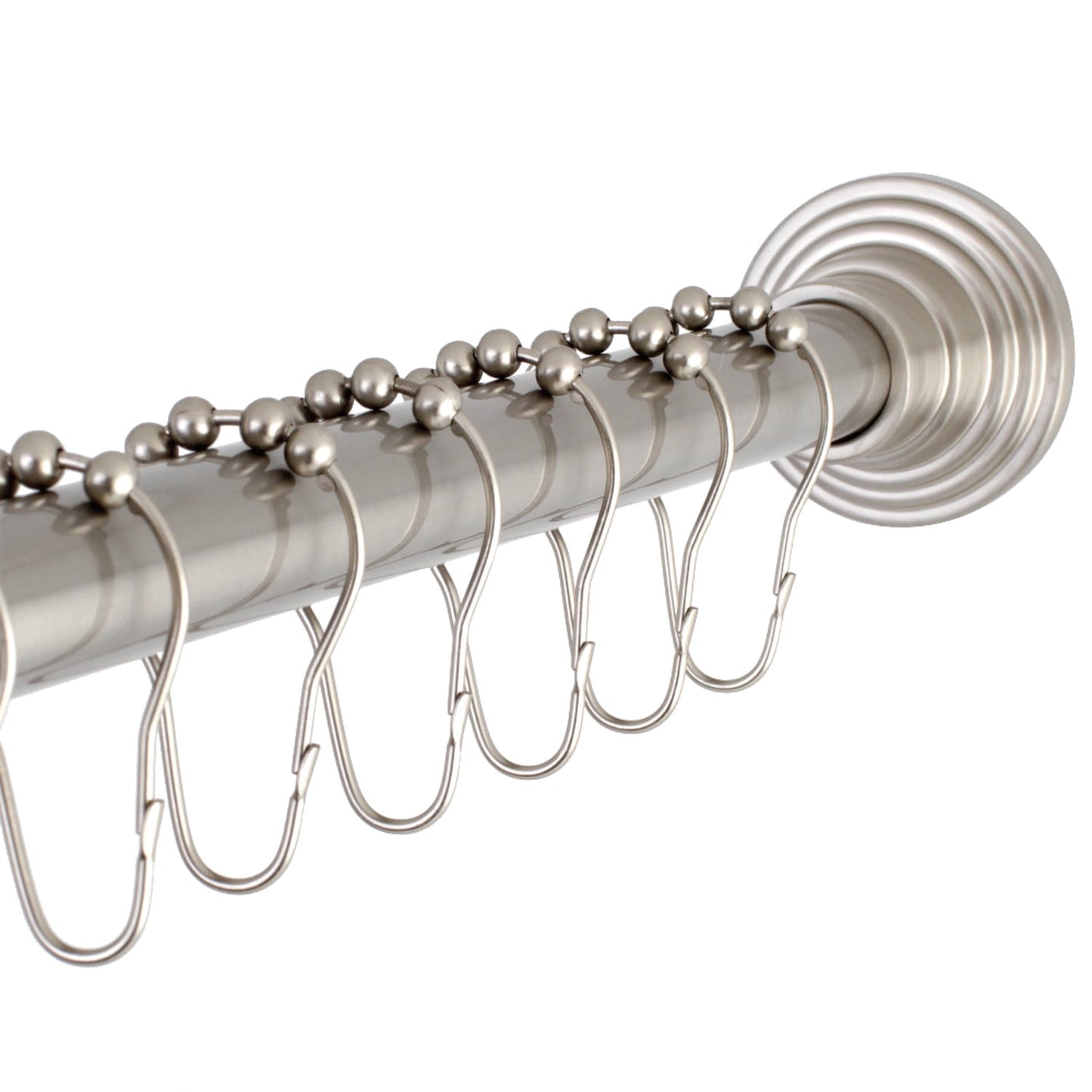 Kingston Brass Adjustable Shower Rod and Ring Set, Brushed Nickel Finish