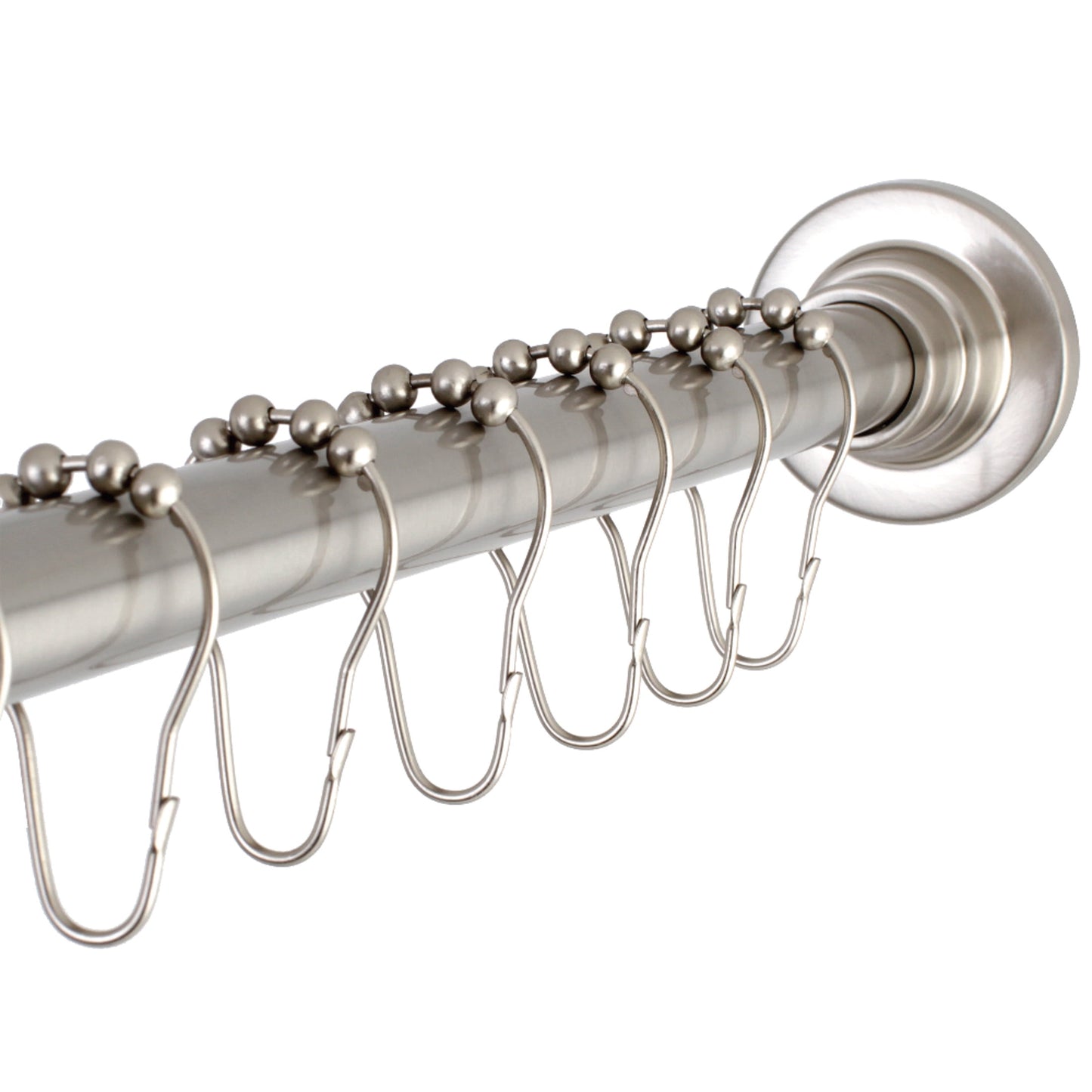Kingston SCC3118 Edenscape 60-Inch to 72-Inch Adjustable Shower Curtain Rod with Rings in Brushed Nickel