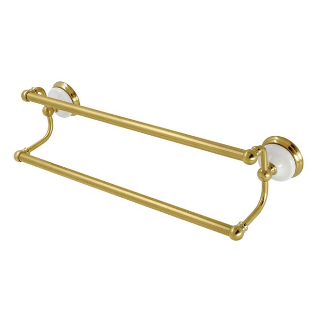 Kingston Brass BA11318BB Vintage 18 in. Double Towel Bar - Brushed Brass