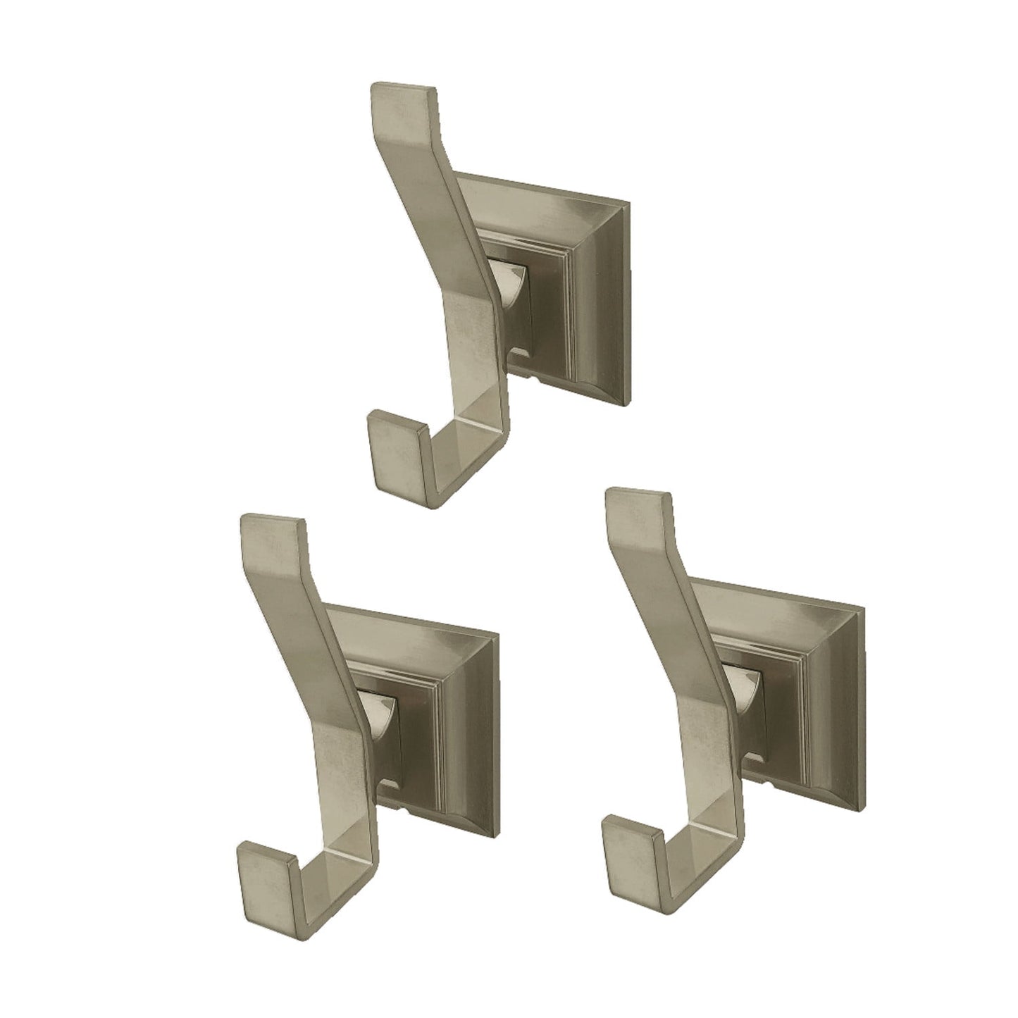 Kingston Brass BAHK6127SN Monarch 3-Piece Bathroom Robe Hook/Towel Hook, Brushed Nickel