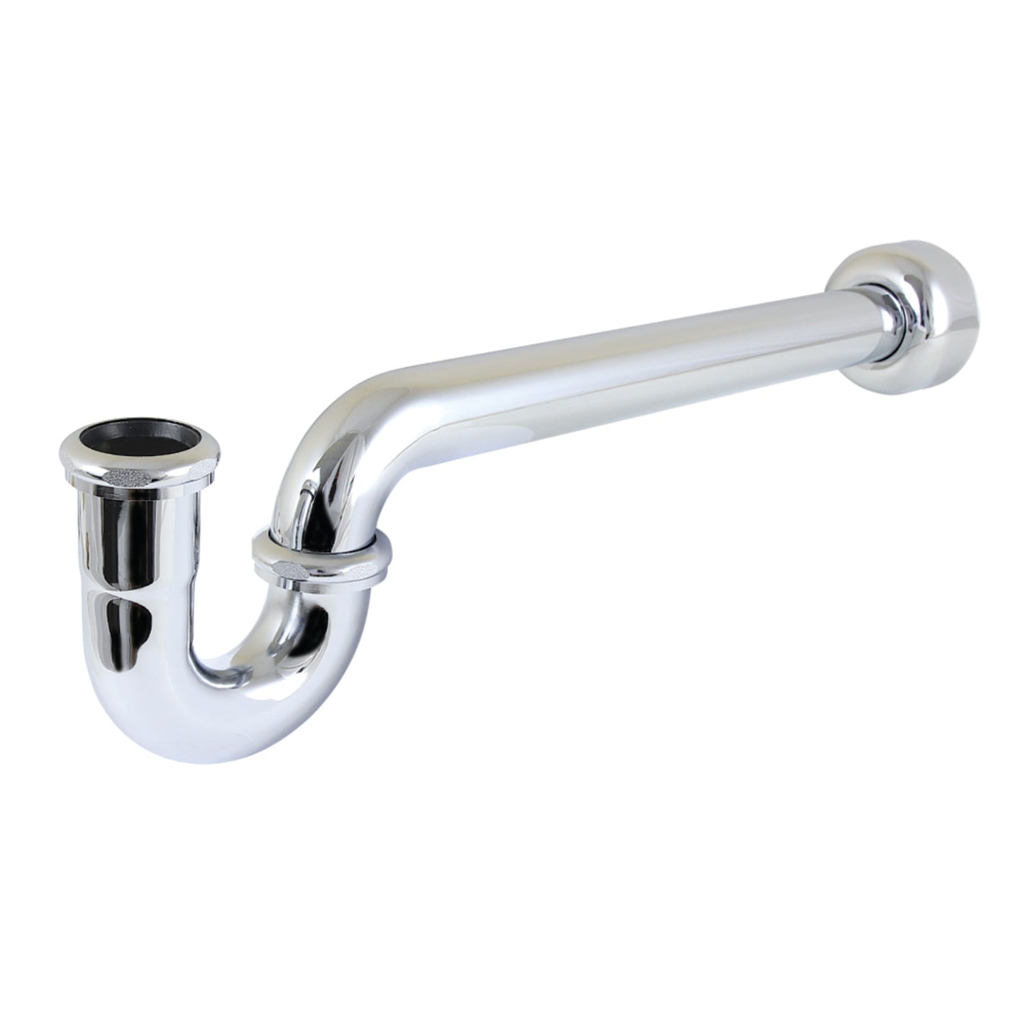 Kingston Brass CC6241 1-1/4" (or 1-1/2") x 1-1/2" P-Trap with Box Flange, 19" Length, 18 Gauge, Polished Chrome