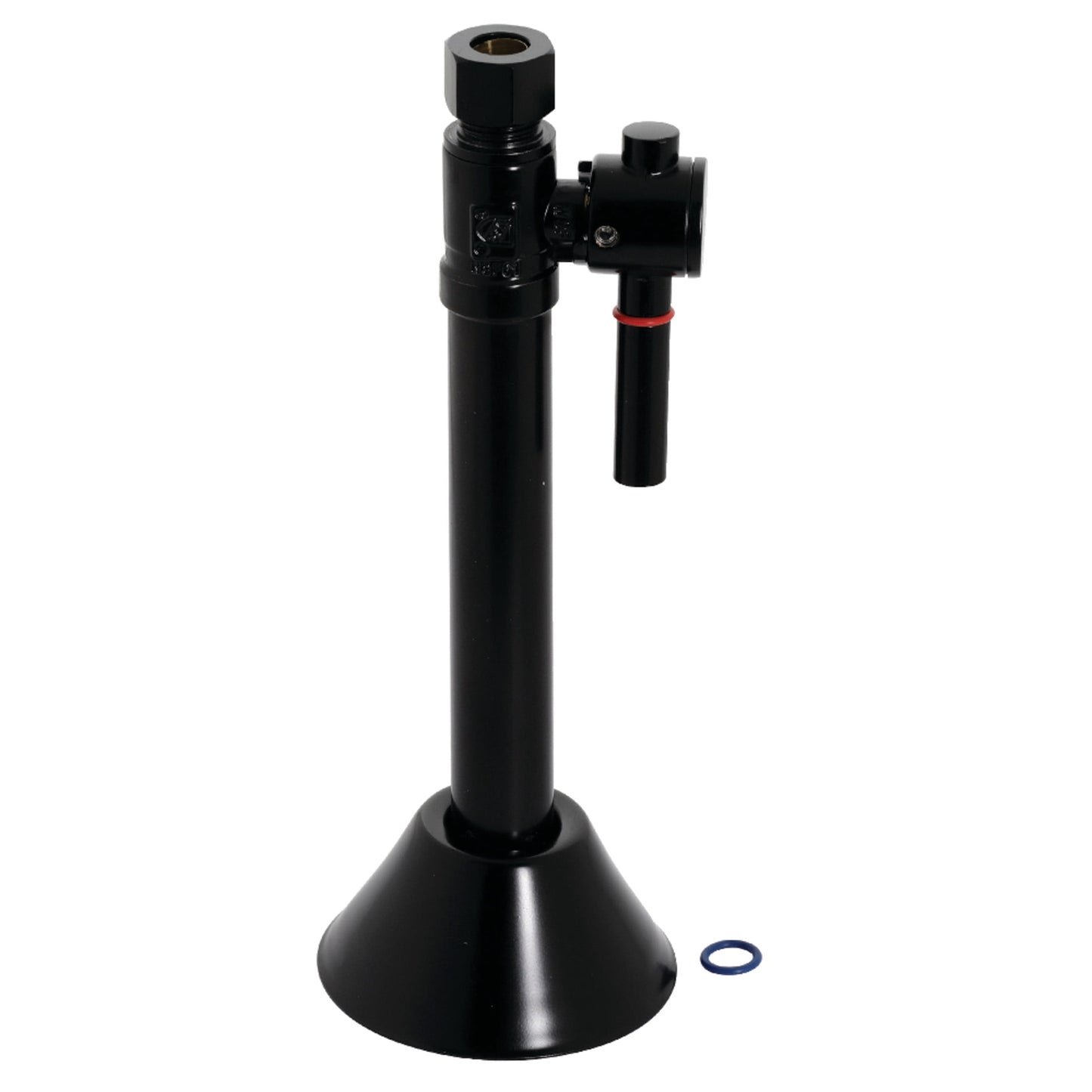 Kingston Brass CC83250DL 1/2-Inch Sweat x 3/8-Inch O.D. Comp Straight Shut-Off Valve with 5-Inch Extension in Matte Black