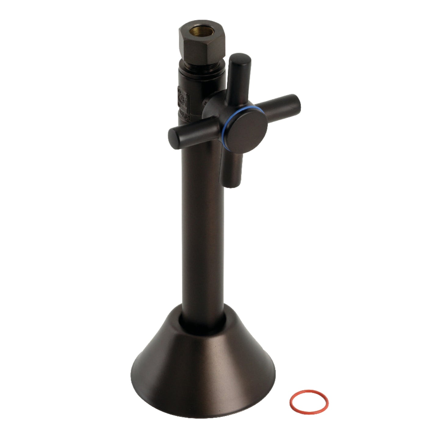 Kingston Brass CC83255DX 1/2-Inch Sweat x 3/8-Inch O.D. Comp Straight Shut-Off Valve with 5-Inch Extension in Oil Rubbed Bronze