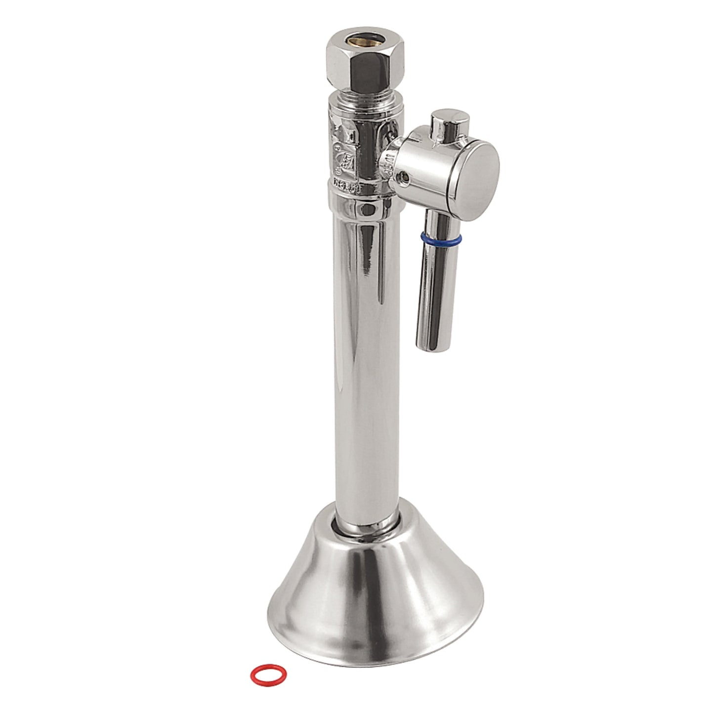 Kingston Brass CC83256DL 1/2-Inch Sweat x 3/8-Inch O.D. Comp Straight Shut-Off Valve with 5-Inch Extension in Polished Nickel