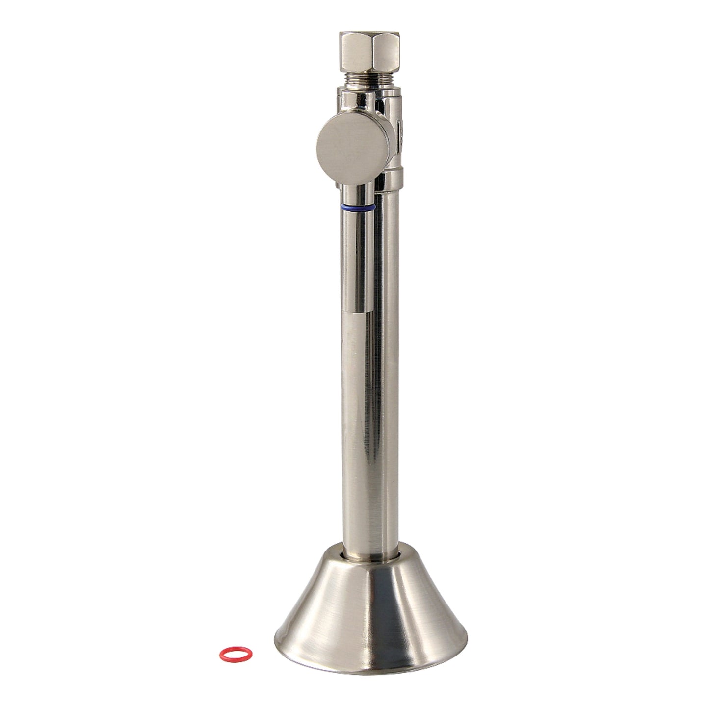 Kingston Brass CC83258DL 1/2-Inch Sweat x 3/8-Inch O.D. Comp Straight Shut-Off Valve with 5-Inch Extension in Brushed Nickel