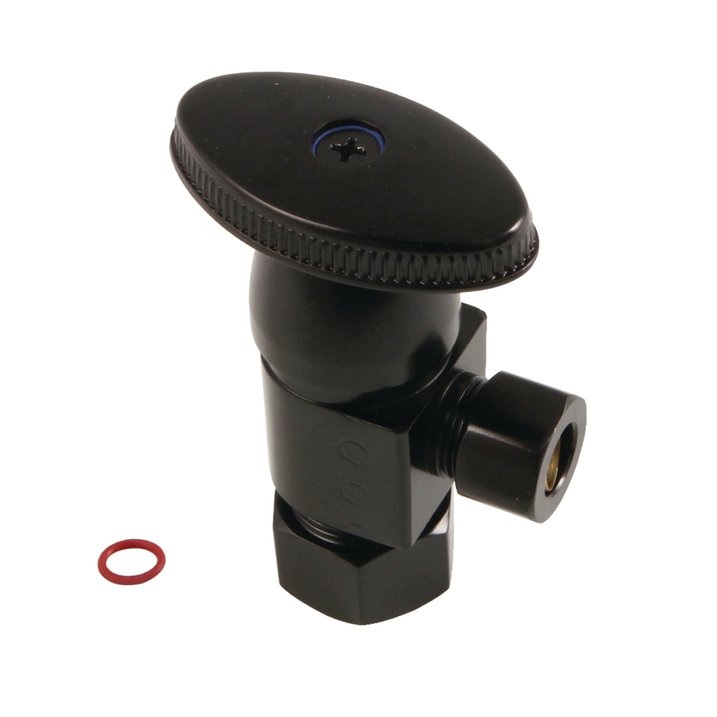 Kingston Brass CD53300VA 5/8-Inch O.D. Comp x 3/8-Inch O.D. Comp Anti-Seize Deluxe Quarter-Turn Ceramic Hardisc Cartridge Angle Stop in Matte Black