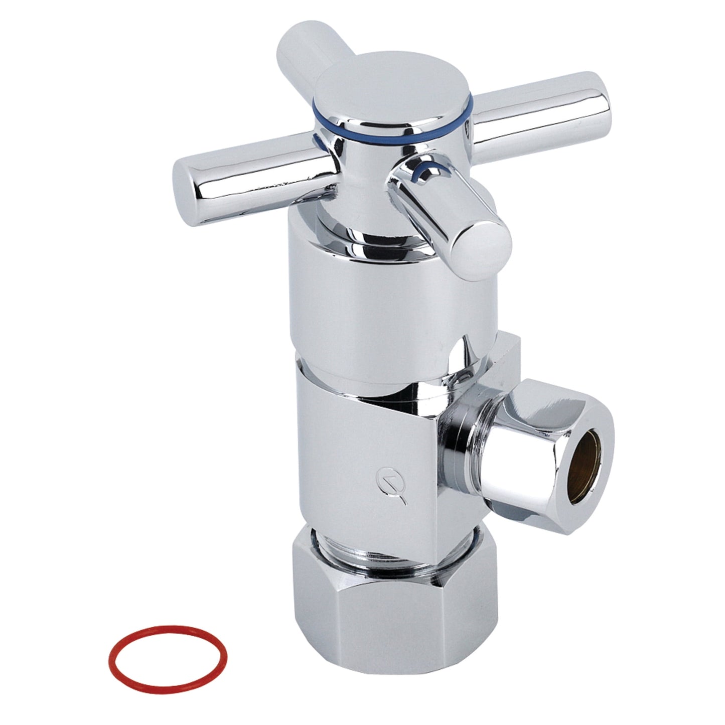 Kingston Brass CD53301DX 5/8-Inch O.D. Comp x 3/8-Inch O.D. Comp Anti-Seize Deluxe Quarter-Turn Ceramic Hardisc Cartridge Angle Stop in Polished Chrome
