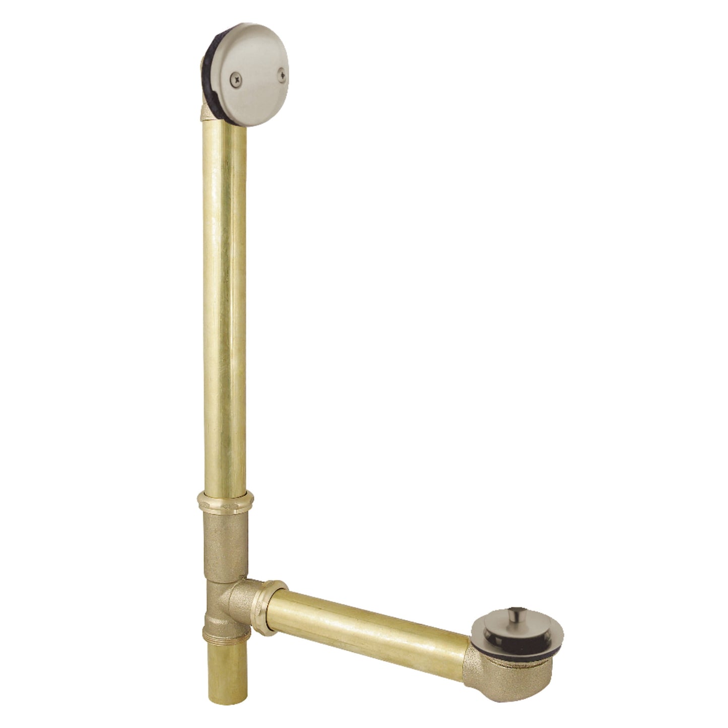Kingston DLL3188 23-Inch Brass Lift and Turn Tub Waste and Overflow in Brushed Nickel