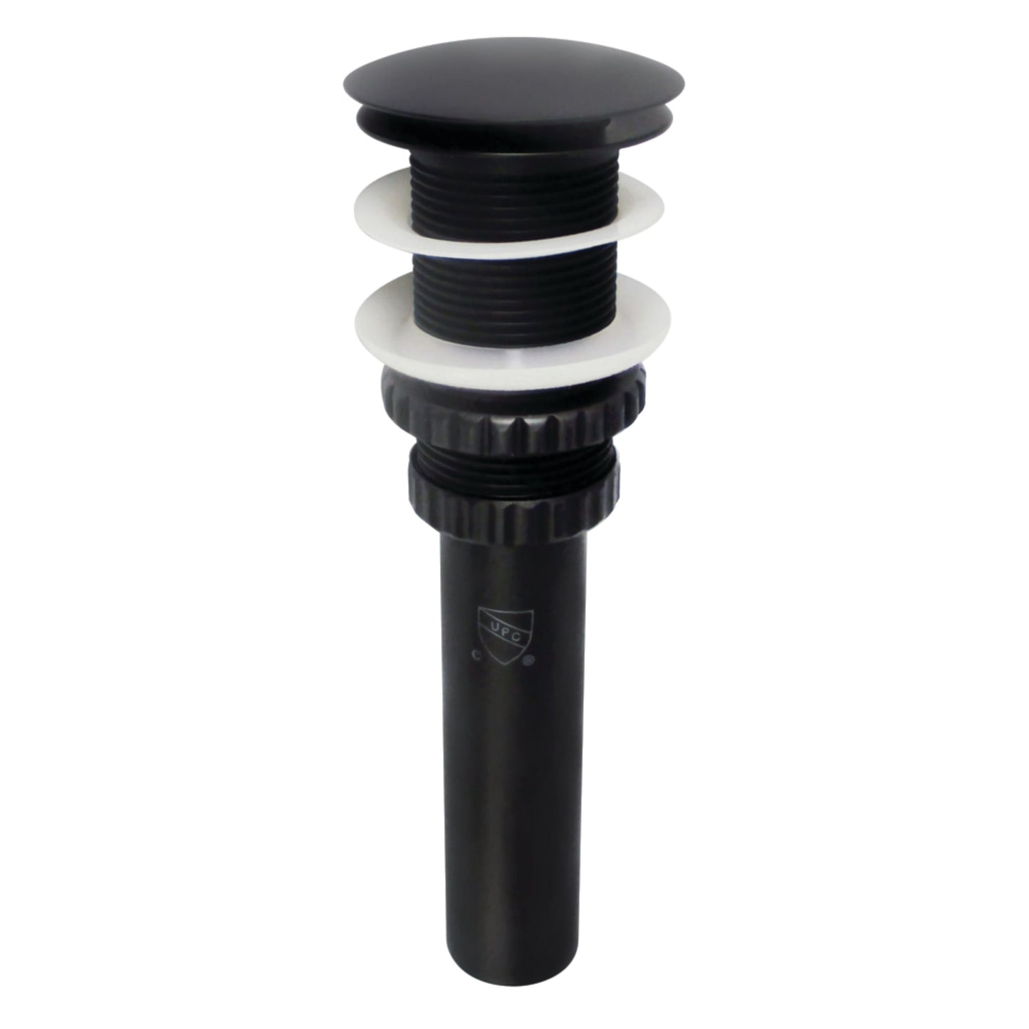 Kingston Brass EV8210MB Coronel Brass Push Pop-Up Bathroom Sink Drain in Matte Black