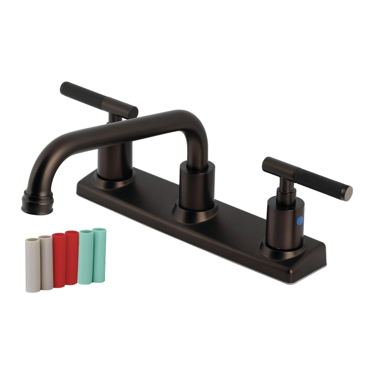 Kingston Brass FB2135CKL Kaiser Double-Handle 8" Centerset Kitchen Faucet, Oil Rubbed Bronze